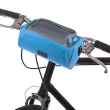 Bike Handlebar Bag Bike Triangle Frame Bag With Touch Screen Phone Holder Polyester Adjustable Waterproof Bicycle Front Storage Bag For Road Mountain Bikes - Blue - View 2