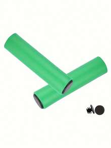 1 对柔软硅胶自行车车把套 - 舒适、防滑、加厚设计，适用于山地车和公路车，有黑色及更多颜色可选，自行车配件