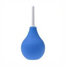 Sex Toys, Blue Teardrop-Shaped Anal Douche Featuring Ergonomic Grip-And-Squeeze Design, 160ml Long Nozzle, Odorless, Material For BDSM And Anal-Rectal Cleansing Care.