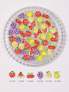 Boxed Summer Fruit Nail Art Pendants, Resin Three-Dimensional Pineapple, Grape And Cherry Art Decorative Nail Products, DIY Wearable Nail Material Packs Suitable For Nail Salons And Personal Use