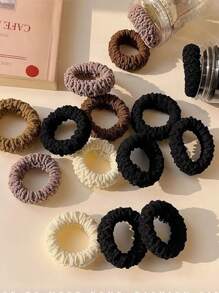 5/10/20 piezas Lazos de pelo extra elásticos y anchos, scrunchies sin arrugas y sin costuras para peinados de coleta, diseño resistente y minimalista