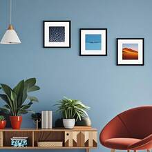 1/3件/套 4x6”、“5x7”、“8x8”、“8x10”、“11x14”、“12x16” PVC桌面相框，带衬垫，6种尺寸，适用于家居装饰、婚礼、派对、婴儿派对、周年纪念、照片墙，黑色，可横向或纵向壁挂（不含相纸）