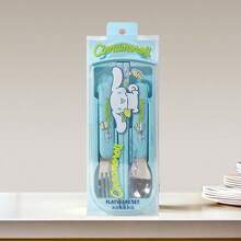 Miniso Sanrio Cinnamoroll Series Portable Sliding Lid Flatware Set, Including Chopsticks, Spoon, And Fork, Convenient And Hygienic, Suitable For Daily Use Or As A Gift For Friends And Family (1 PC)