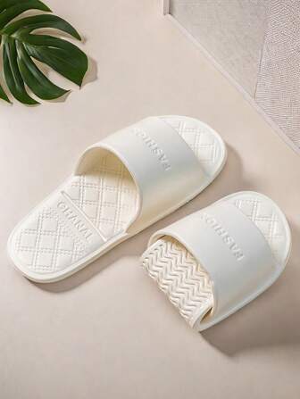 女士塑料拖鞋，新款时尚休闲度假旅行可折叠轻便柔软舒适防滑室内男女情侣拖鞋，防水 EVA 防滑沙滩凉鞋，白色