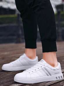 Zapatos deportivos ligeros para hombre Zapatos de tabla con cordones resistentes al desgaste Diseño de moda antideslizante Zapatos casuales para correr Se puede utilizar en varios escenarios Tres colores disponibles - Gris - Ver 2