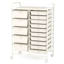 15-Drawer Rolling Storage Cart Mobile Cart With Colorful Drawers & Metal Frame - trắng - Xem 10