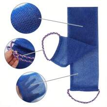 1 Pieces African Exfoliating Net Sponge, African Bathing Back Scrubbers, Shower Net Body Scrubber With Pull Strap