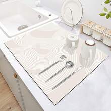 1 pezzo di tappetino per lavaggio e asciugatura semplice e stampato, super assorbente, decorazione da tavolo, tappetino assorbente per lavandino, asciugatura rapida, lavabile, pieghevole e a prova di muffa.
