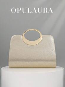 OpulAura 女士时尚闪亮水钻晚宴包，闪亮奢华派对手拿包，非常适合舞会礼服、毕业舞会、约会之夜、婚礼和生日礼物 - 金色 - 查看 6