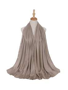 FADZOYLE 1pc Elegant Crepe Crinkled Solid Color Scarf Texture Satin Hijab Shawls And Wraps Silky Feeling Long Soft Headscarf Headbands Bandana Beach Cover Up Sarong Daily Life Evening Party Dresses Wedding Party Balls Banquets Bridesmaid Scarves Headscarfs Women Accessories - 2203MTG001 Scarf - View 12