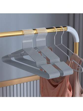 20pcs Clothes Hangers Household Non-Slip Reinforced With Anti-Shoulder Marks Hanging Rack For Dorm Drying Clothes