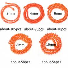 1 pieza Abalorio de cristal naranja facetado AB color abacus de tamaños surtidos 3/4/6/8/10mm, colorido y versátil bola de abalorios de colores para hacer joyas hechas a mano, collares, pulseras, llaveros y otros accesorios decorativos - naranja - Ver 12