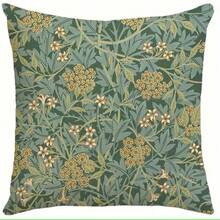 18x18 Inch William Morris Style Strawberry Floral Throw Pillow Cover, Single-Sided Printed Zippered Cushion Cover For Home, Office Decor, Without Insert