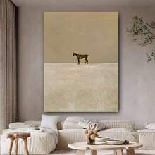 1 件无框北欧风格帆布墙画，奢华欧洲马在草地上行走，墙面艺术品，抽象帆布，粗糙纹理的现代墙画，适合家庭、办公室、客厅、卧室的优质墙面装饰，图案艺术品，节日礼物，美观