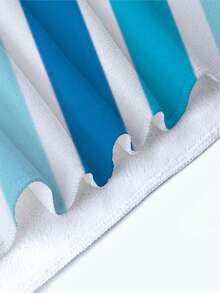 1pc Blue & White Striped Beach Towel, Super Absorbent & Fast Drying, Suitable For Travel, Swimming, Yoga, Camping, Available In Multiple Sizes, Beach Accessory Beach Essentials - Blue and White - View 9