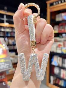 26 件英文字母形状水钻钥匙扣，闪亮钻石设计汽车钥匙扣，创意钥匙扣，通用，送给司机的礼物 - 均碼 - 查看 18