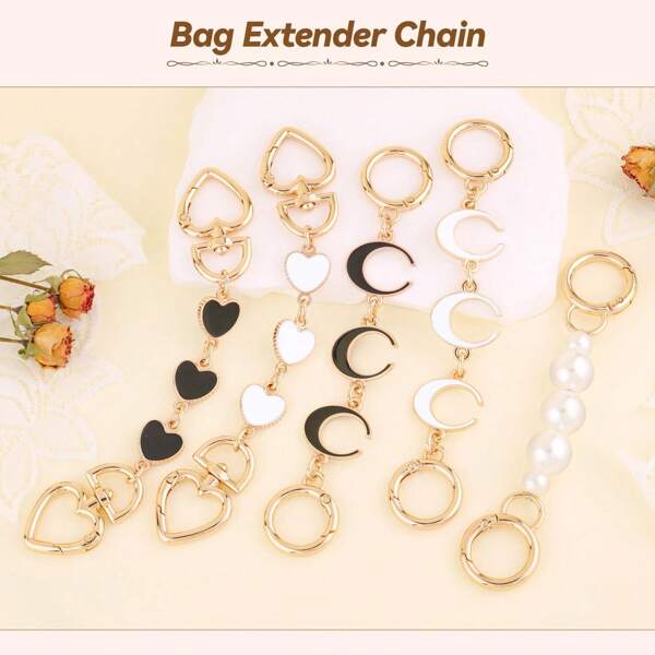 1/2Pcs Bag Extender Chain, Purse Strap Extenders Purse Extender Chain Replacement Accessories For Handbag Purse Shoulder Bag Crossbody Keychain Charms