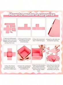 Set de 4 cajas de regalo con mariposas que vuelan, caja sorpresa de papel, adecuada para cumpleaños, bodas, aniversarios y celebraciones del Día de San Valentín