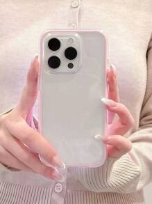 Apple Smart Fashion telefoonhoesje met een hoogwaardige uitstraling, een drie-in-één verdikt en hard materiaal, een kleurrijk effen frame, een gepersonaliseerd creatief roze, wit, zwart, blauw, groen, minimalistisch eenvoudig valbeschermingshoesje met volledige dekking en transparant gevoel, kleurrijk telefoonhoesje, compatibel met iPhone