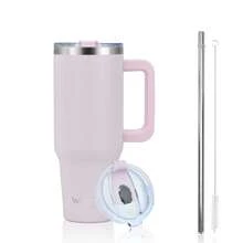 watersy 1pc WATERSY 30 Oz/40 Oz Tumbler With Handle And Straw | 100% Leakproof Insulated Tumblers, Vacuum Reusable Stainless Steel Insulated Water Bottle Travel Mug Cup | Includes ALL Accessories:2 In 1 Lid, Stainless Steel Straw, & Cleaner, For Outdoor, Camping