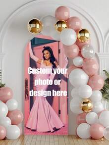 Personalized Spandex Arch Cover - Custom Arch Backdrop Cover Fit Round Top Backdrop Frame Stand, Arch Backdrop Cover For Birthday, Theme Party, Wedding,Multiple Size Options - Multicolor - View 5