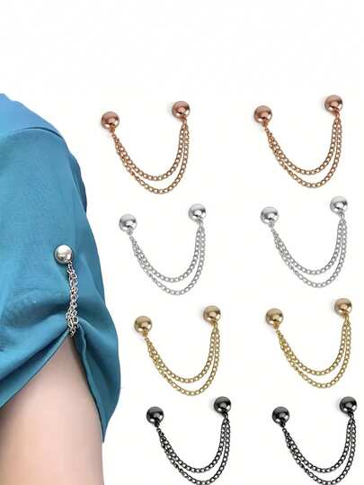 2pcs Elegant Pairs Of Trousers And Magnetic Cuffs, Adjustable, Detachable And Durable Alloy Material, Leg Fasteners, Rolled-Up Leg Fasteners And Collar Fasteners, Seamless Magnetic Fasteners For The Hem Of Short T-Shirts, Fashionable Outdoor Accessories For Both Men And Women