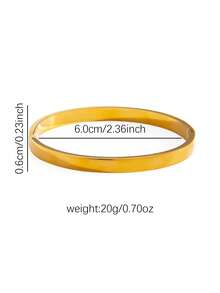 18K金极简四色手链，4毫米宽不锈钢情侣奢华手链，男女皆宜，精美礼品 - 星星 - 查看 11