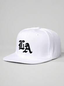 1 件刺绣 LA 可调节帽檐棒球帽，户外防晒休闲帽，适合春季、秋季、旅行、海滩，适合男孩，Y2K 风格 - 刺繡 - 查看 7