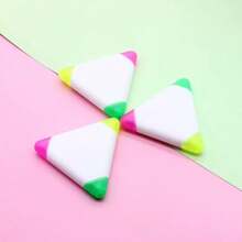 Personalized Creative Triangle Highlighter Pen, Vibrant Multi-Color, Cute Stationery For Students, Back To School Supplies