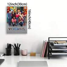 Framed Room Decor Victorious TV Show Cast Canvas Print, Cloth Poster, Decorative Group Shot Wall Art For Home, Office, Bedroom, Living Room, Cafe Decor, Festival Gift Idea - 裱框 - 查看 4