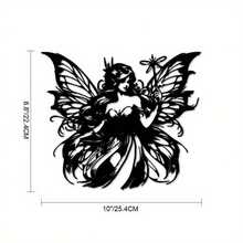 Fairy Metal Wall Art Decor Black Wall Elegance-Metal Placard-Versatile Usage, Suitable For Various Indoor And Outdoor Settings-Metal Sign-Coffee Shop Decor - Black - View 5