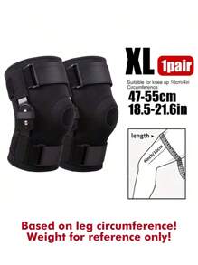 1pair- Adjustable Compression Knee Brace With Side Stabilizers & Patella Gel Pads For Knee Support, Knee Pads With Detachable Metal Strip Support, For Men & Women, Knee Support For Running, Workout, Daily Life ! (Black) Gym Accessories Knee Support Sports Knee Pads Gym Knee Pads