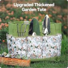 Gardening Tools 9-Piece Heavy Duty Gardening Hand Tools With Fashion And Durable Garden Tools Organizer Handbag, Ideal Gardening Gifts For Women,Rust-Proof Garden Tool Set - Silver - View 7