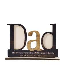 Presente do Dia dos Pais para o Pai, Quadro de Fotos com Placa DAD para Decoração de Mesa, Exibir 2 Fotos, Presente do Dia dos Pais, Quadros Fotos para Presente de Pai, Decoração de Casa e Escritório, Presentes de Aniversário de Pai da Filha e do Filho, Quadro de Fotos de Madeira para Decoração de Mesa em Casa