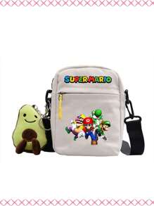 Super Mario Super Mario Super Mario Small Square Bag, Katon Mario Printed Small Square Bag, Multi-Functional And Versatile Crossbody Bag For Campus Students Ladies' Bag, Ladies' Crossshoulder Bag