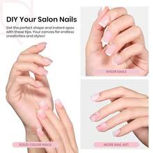 Instant Apex Nail Tips Almond Medium Acrylic Nail Tips, Pre-Etched Pre-Building Strong Thick Long Lasting,16 Sizes,192 Pieces - 192 件方形超短 - 查看 2