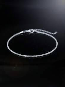 1/2pcs Shimmering Glitter Beach Anklet, Fashionable Women Foot Jewelry Accessory [No Box Packaging]