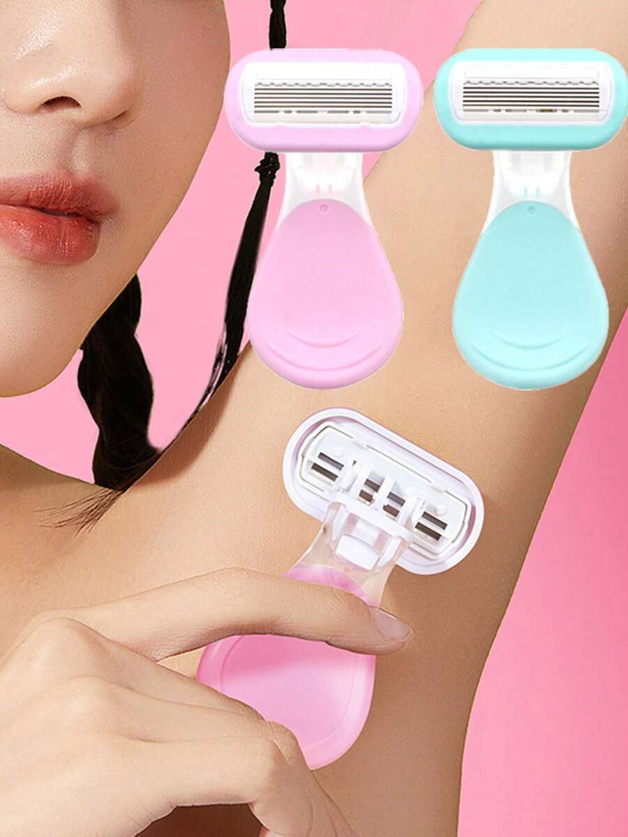 迷你便携式全身手动刮毛器女用腋下脱毛刀脱毛器适用于腿部和手臂后部微型脱毛亲肤体毛脱毛工具（带收纳盒）