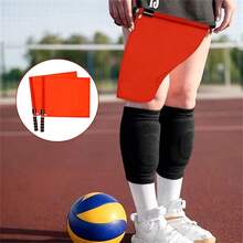 1 Running Race Starting Flag - Red Signal Flag, Stainless Steel Hand Flag, Sponge Handle, Track And Field Referee Traffic Command Hand Flag