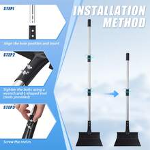 Multifunctional Heavy-Duty Steel Garden Shovel – 136cm Adjustable Handle, For Weeding, Digging, Lawn Edging & Ice Removal - Black - View 8