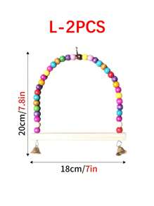 1 pièce/2 pièces Jouet à bascule coloré avec cloche pour cage d'oiseau de compagnie, nid. Jouets à suspendre de hamac aux couleurs assorties pour divertir les animaux de compagnie