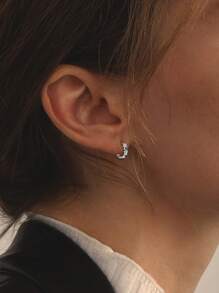 Sterling Silver Non-Allergic Cubic Zirconia Diamond Heart Shaped Earrings, Fashionable And Delicate, Suitable As A Birthday Gift