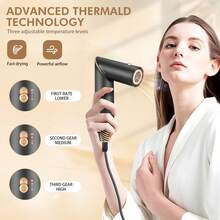 5 In 1 Auto Hair Wrap Hairstyler,Hot Air Brush For Hair Styling, Hair Blow Dryer Brush Set With Detachable Heads Comb For Straightening Voluming,Ionic Care Frizz-Free - 黑色 - 查看 8
