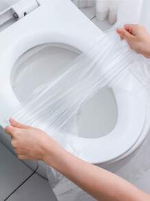 1/10/20/30/40/50 Pcs Disposable Toilet Seat, Toilet Cover, Thickened Plastic Waterproof Pad, Disposable Toilet Cover, Portable Toilet Cover, Adults And Toilet Training Travel Essential Accessories, Air Travel Camping Hotel Back To School Essential Accessories, Waterproof And Moistureproof Easy To Carry
