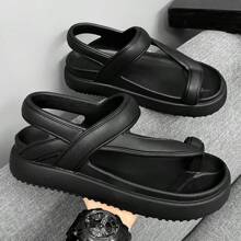 Men's Fashion Flip Flops, Thicker Soft Sole, Fashion Versatile, First Choice For Street Wear, Solid Color Minimalist Style, Outdoor Sport Beach Holiday, Flat Sandals
