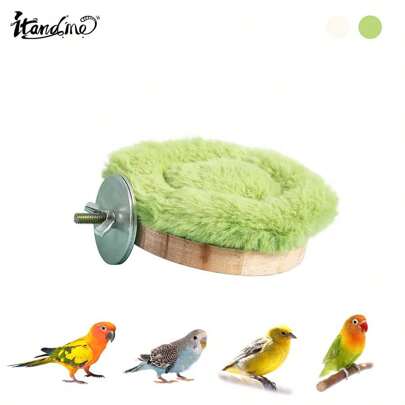 ITANDME Solid Wood Bird Perch For Cage Removable Bird Cage Perch Climb Bird Stand, Removable Cushion & Easy To Clean Parrot Parakeet Perches, Bird Cage Accessories For Parakeet Budgie Conure