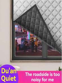 隔热遮光窗帘，易撕易贴，可拆卸，双面使用，无需钻孔 - 黑色 - 查看 3