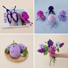 200 piezas de limpiapipas en colores lila claro, lavanda, morado oscuro, rojo, verde nieve, color jade púrpura y color orquídea púrpura. Manualidades y limpieza de limpiapipas de Navidad, suministros de artesanía y decoración de artes y manualidades.