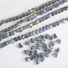 50pcs 8mm Side Hole Heart Shape / Center Hole Butterfly Glass Beads For DIY Handmade Jewelry, Suitable For Necklace, Bracelet, Earrings, Waist Chain, Headwear, Shoes, Accessories, Phone, Keychain, Pendants