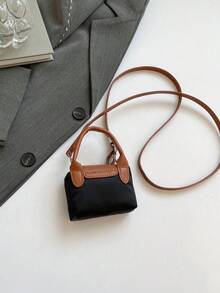 1 Custom Outdoor Bag, Can Be Printed With Personalized Name Or Holiday Greetings. Customize Your Own Bag. 1 Custom Outdoor Bag, Pu Magnet Closure Fashion Niche Design Contrast Color Mini Handbag, Adjustable Shoulder Strap Shoulder Messenger Bag Suitable For Teenagers To Travel, Shopping, Party, Date And Daily Use, Is A Perfect Gift For Teenagers - Contrast Color Tote Bag - View 9